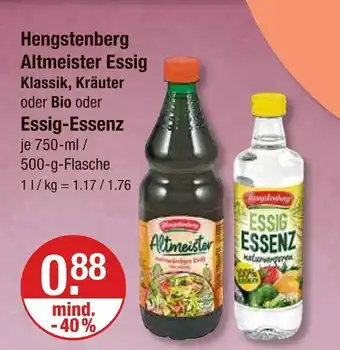 V Markt Hengstenberg altmeister essig klassik, kräuter oder bio Angebot
