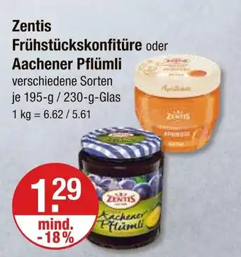 V Markt Zentis frühstückskonfitüre Angebot
