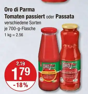 V Markt Oro di parma tomaten passiert Angebot