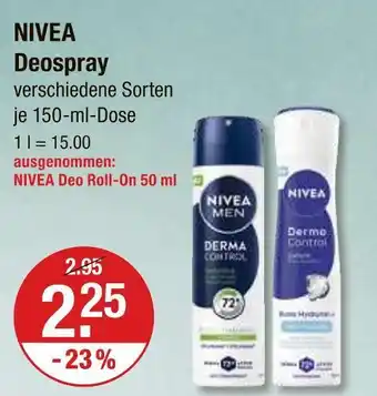 V Markt Nivea deospray derma control Angebot