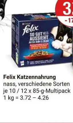 V Markt Felix felix katzennahrung nass je 10 x 85-g-multipack Angebot