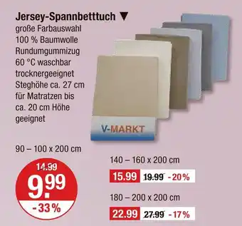 V Markt V-markt jersey-spannbetttuch Angebot