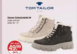 V Markt Tom tailor damen schnürstiefel cream Angebot