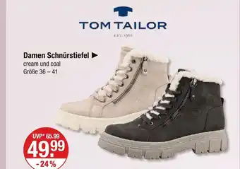 V Markt Tom tailor damen schnürstiefel cream Angebot