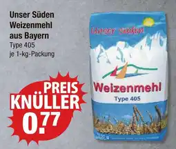 V Markt Unser süden weizenmehl type 405 Angebot