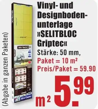 B1 Discount Baumarkt Vinyl- und Designbodenunterlage SELITBLOC Griptec Angebot