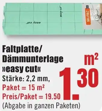 B1 Discount Baumarkt Faltplatte/ Dämmunterlage "easy cut" Angebot