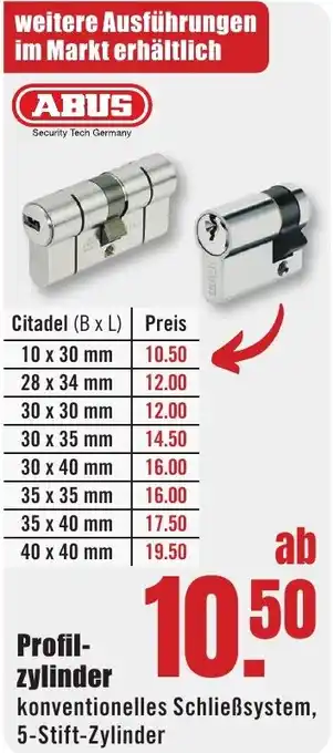 B1 Discount Baumarkt ABUS Profilzylinder Angebot