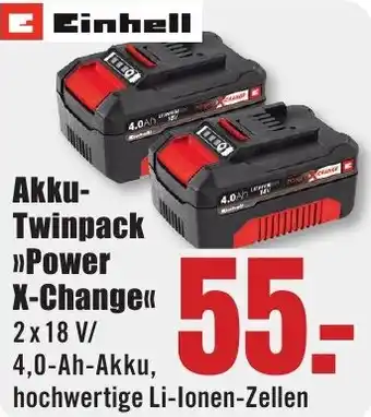 B1 Discount Baumarkt Einhell Akku Twinpack Power X-Change Angebot