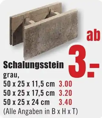 B1 Discount Baumarkt Schalungsstein Angebot