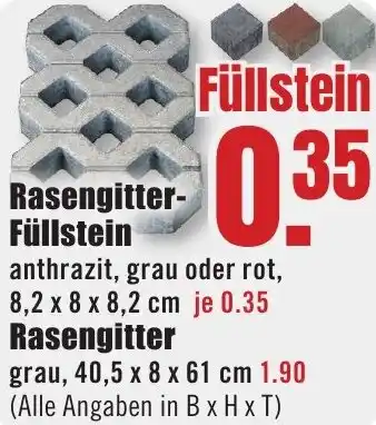 B1 Discount Baumarkt Rasengitter Füllstein Angebot