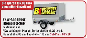 B1 Discount Baumarkt PKW-Anhänger Komplett-Set Angebot