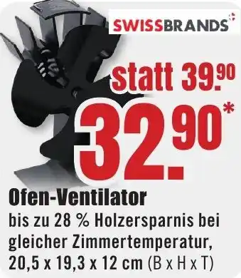 B1 Discount Baumarkt SWISSBRANDS Ofen-Ventilator Angebot