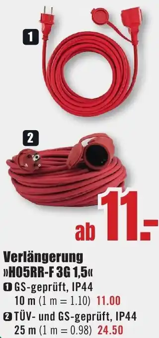 B1 Discount Baumarkt Verlängerung H05RR-F 3G 1,5 Angebot