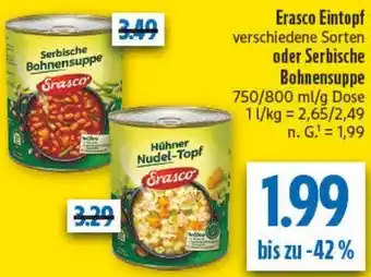 diska Erasco Eintopf oder Serbische Bohnensuppe Angebot
