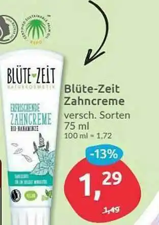 Budni Blüte-zeit Zahncreme Angebot