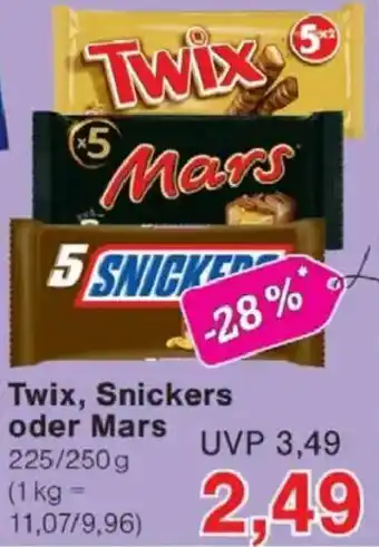 Jawoll Twix, Snickers oder Mars Angebot
