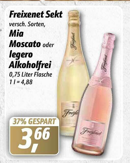 Freixenet Sekt, Mia Moscato Oder Legero Alkoholfrei Angebot bei Simmel
