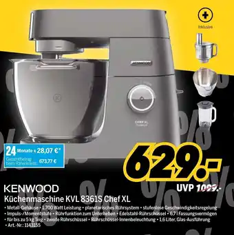 MEDIMAX Kenwood Kuchenmaschine Chef XL | KVL 8361S Angebot