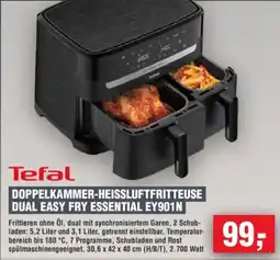 Handelshof Tefal DOPPELKAMMER-HEISSLUFTFRITTEUSE DUAL EASY FRY ESSENTIAL EY901N Angebot