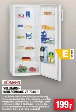 Handelshof BOMANN VOLLRAUM- KÜHLSCHRANK VS 7316.1 Angebot