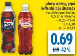 diska schwip schwap, pepsi koffeinhaltige Limonade Angebot