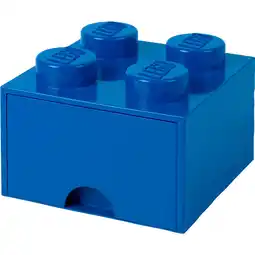 Netto Marken-Discount Room Copenhagen Aufbewahrungsbox LEGO Brick Drawer 4 blau Angebot