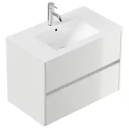 Netto Marken-Discount Badmöbel Limes & Waschtisch 80cm 2 Greifraum SoftClose Auszüge weiß Hgl Angebot