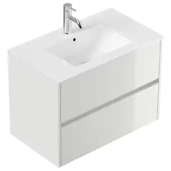 Netto Marken-Discount Badmöbel Limes & Waschtisch 80cm 2 Greifraum SoftClose Auszüge weiß Hgl Angebot