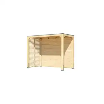 Netto Marken-Discount Karibu Promajna small Pavillon halb mit Rückwand und 2 Lamellenwänden Angebot
