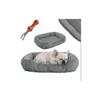 Netto Marken-Discount BENNO Hundebett SAMMY 65x50x16 cm, quadratisch, Polyester, rutschfest, inkl. Kauknochen Angebot