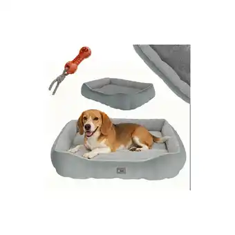 Netto Marken-Discount BENNO Hundebett SAMMY 80x65x17 cm, quadratisch, Polyester, rutschfest, inkl. Kauknochen Angebot