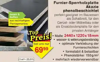 Jawoll Furnier-Sperrholzplatte Akazie phenolbeschichtet Angebot
