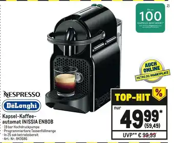 METRO DeLonghi Nespresso Kapsel-Kaffeeautomat | INISSIA EN80B Angebot