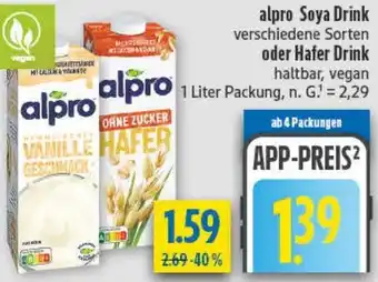 diska alpro Soya Drink oder Hafer Drink Angebot