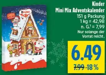 diska Kinder Mini Mix Adventskalender Angebot