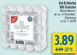 diska Gut & Günstig 100 Teelichte Angebot