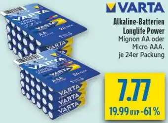 diska VARTA Alkaline-Batterien Longlife Power Angebot