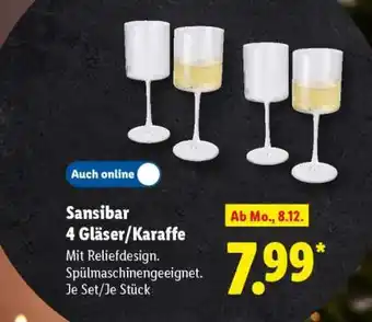 Lidl Sansibar 4 Gläser/Karaffe Angebot
