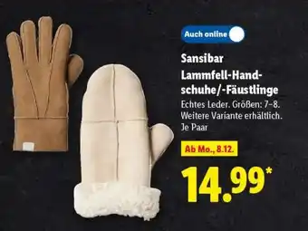 Lidl Sansibar Lammfell-Handschuhe/-Fäustlinge Angebot
