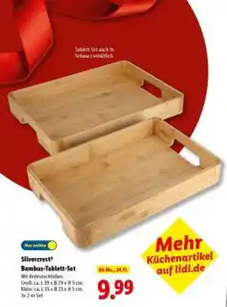 Lidl Silvercrest Bambus-Tablett-Set Angebot