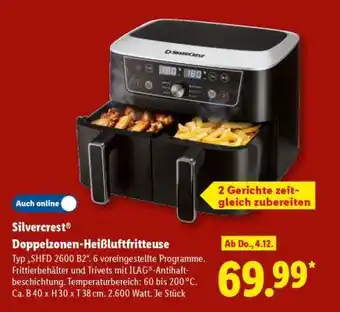 Lidl Silvercrest Doppelzonen-Heißluftfritteuse Angebot