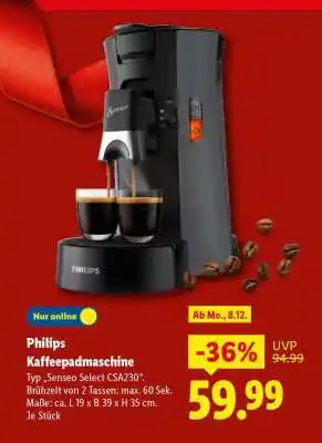 Lidl PHILIPS Kaffeepadmaschine Angebot