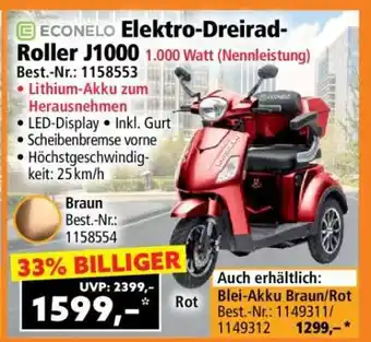 Norma ECONELO Elektro-Dreirad-Roller J1000 Angebot