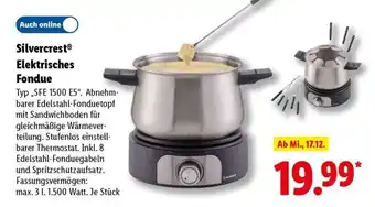 Lidl Silvercrest Elektrisches Fondue Angebot