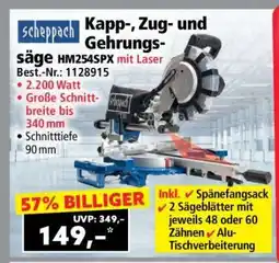 Norma Kapp-, Zug- und Gehrungssäge HM254SPX mit Laser Angebot