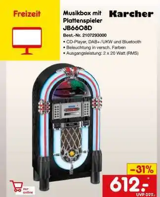Netto Marken-Discount Musikbox mit Plattenspieler JB6608D Angebot