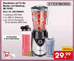 Netto Marken-Discount Standmixer mit To-Go Becher und Glaskrug SB-7030 Angebot