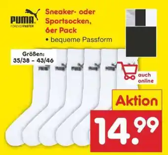 Netto Marken-Discount Sneaker- oder Sportsocken, 6er Pack Angebot