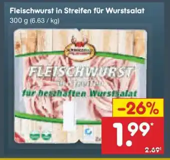 Netto Marken-Discount Fleischwurst in Streifen für Wurstsalat Angebot